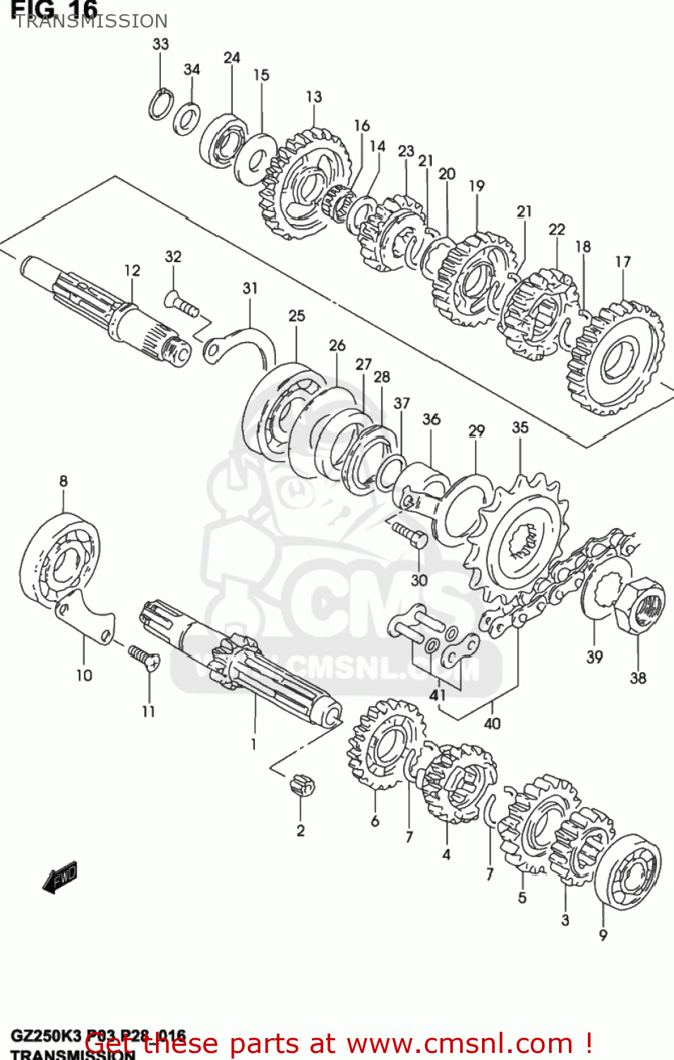 TRANSMISSION GZ250 MARAUDER 2002 (K2) USA (E03)