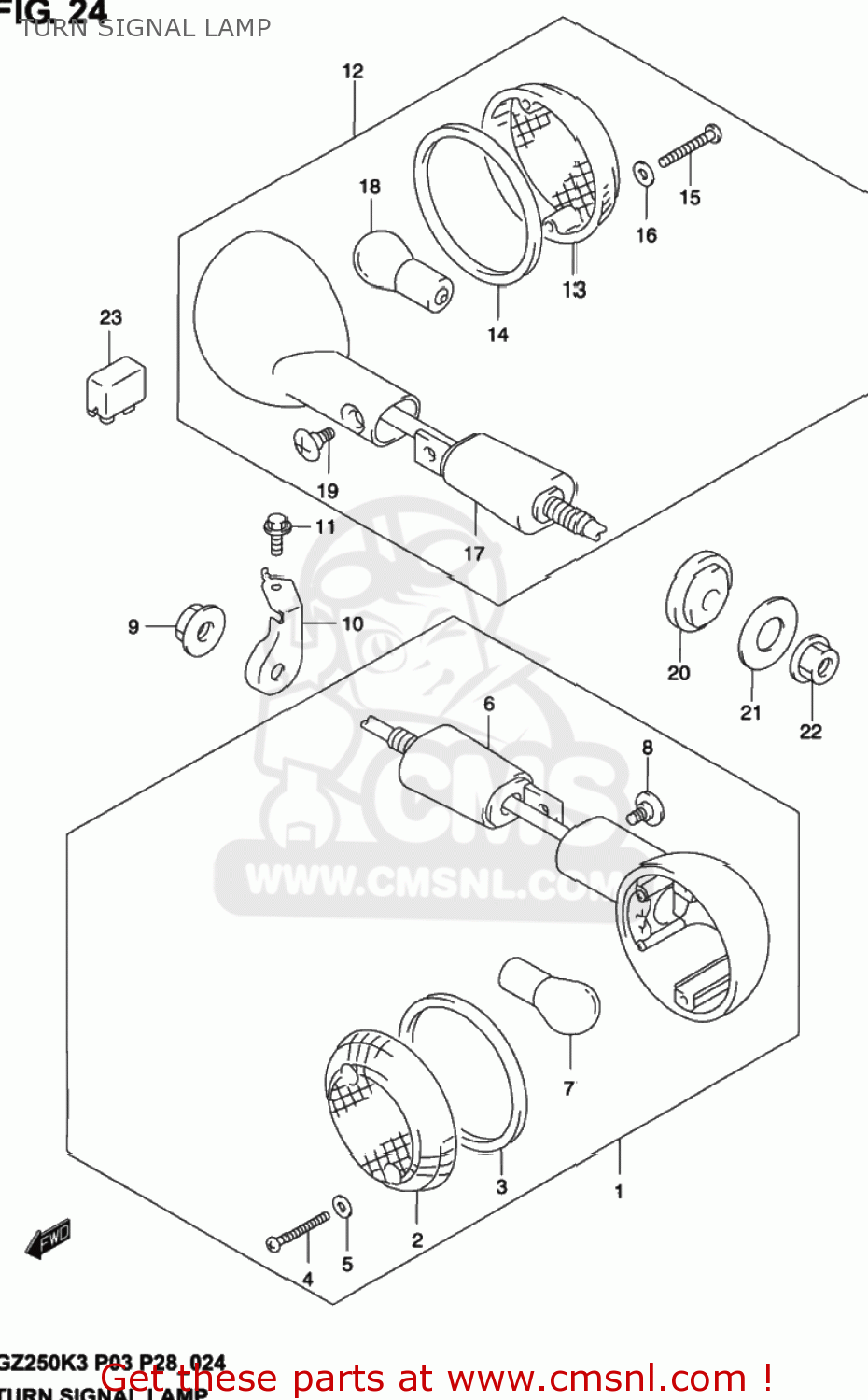 TURN SIGNAL LAMP GZ250 MARAUDER 2002 (K2) USA (E03)