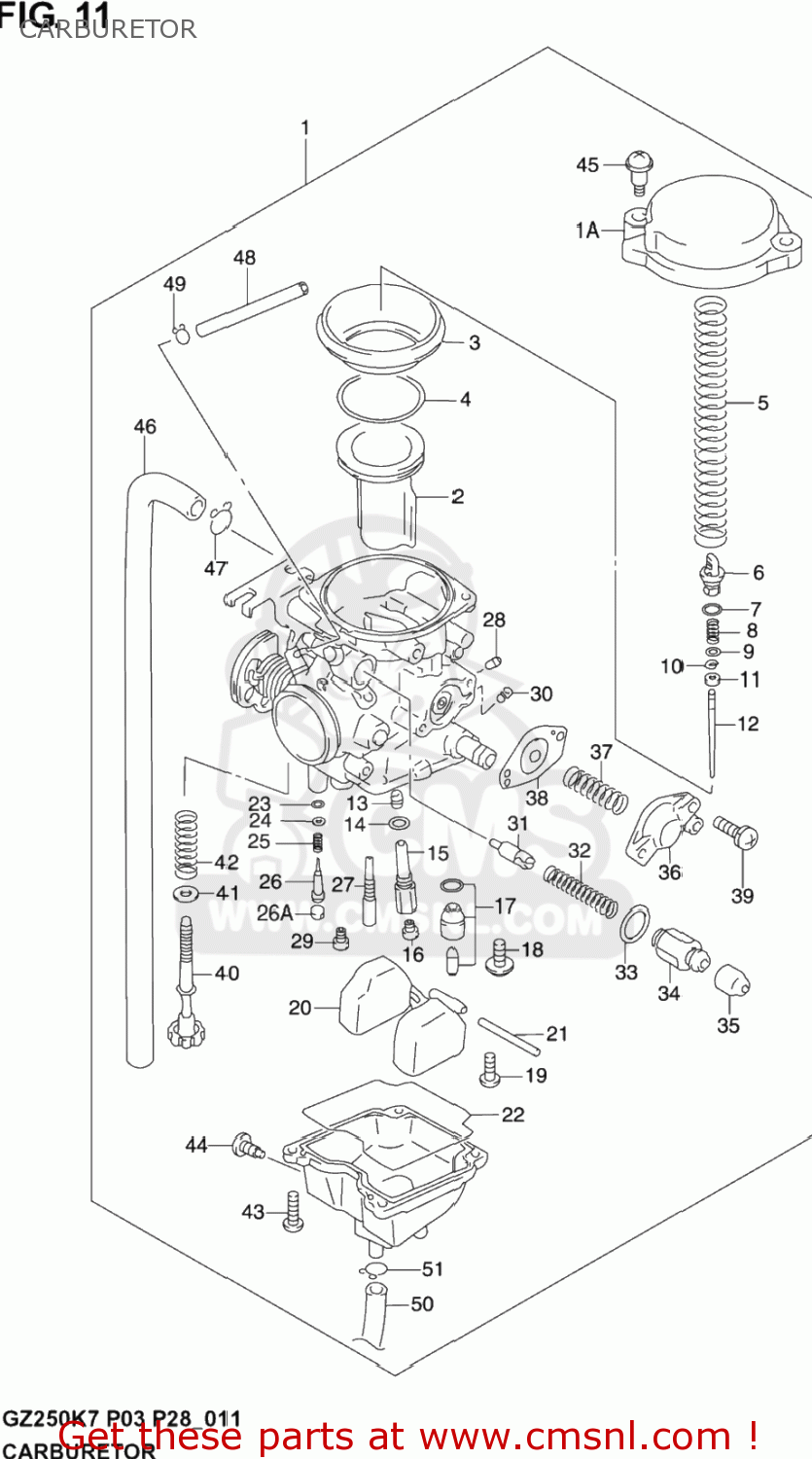 CARBURETOR GZ250 MARAUDER 2003 (K3) USA (E03)