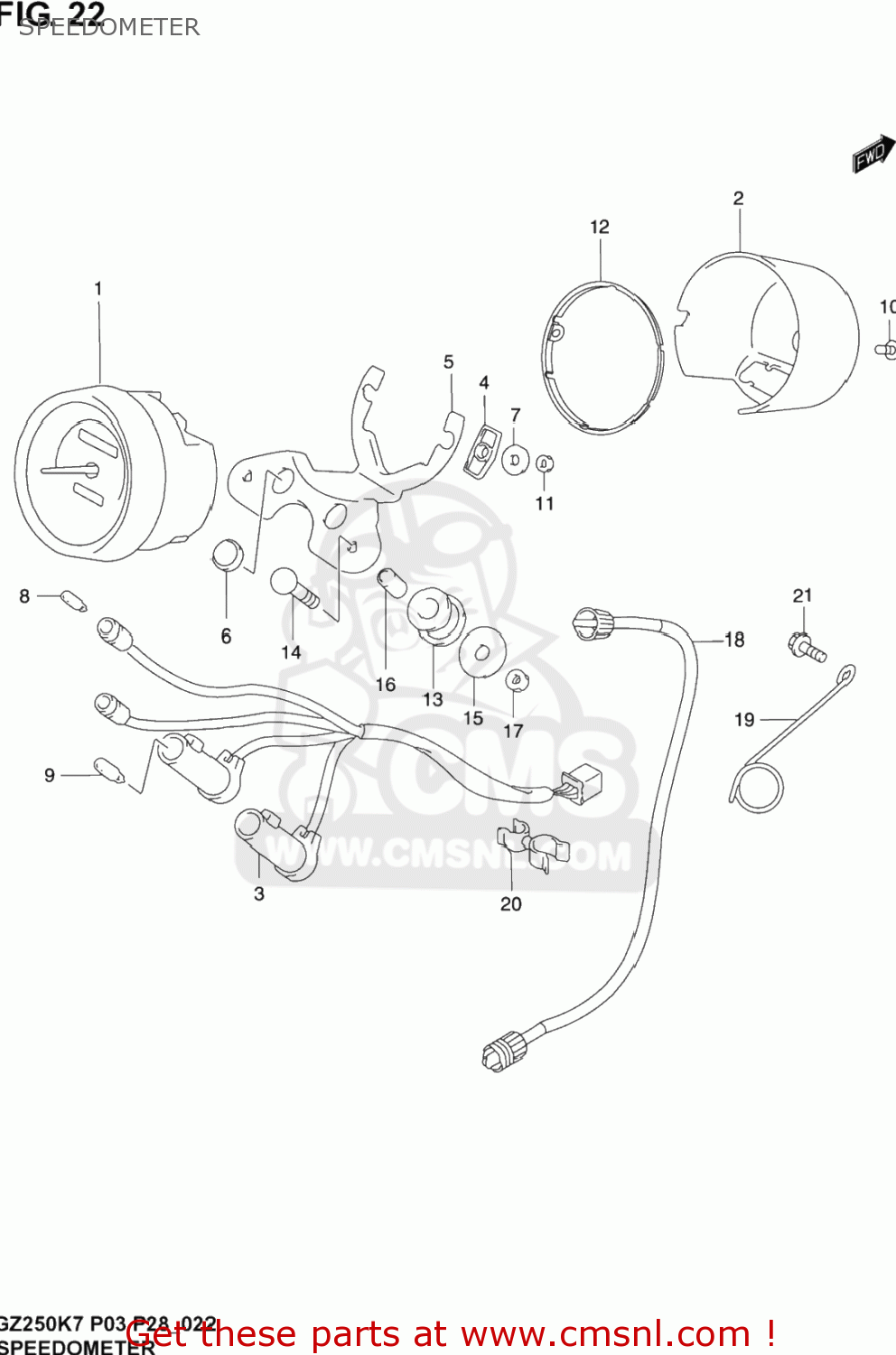 SPEEDOMETER GZ250 MARAUDER 2003 (K3) USA (E03)
