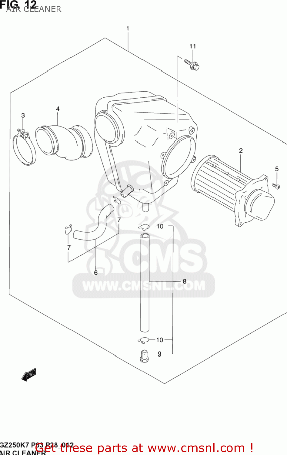 AIR CLEANER GZ250 MARAUDER 2004 (K4) USA (E03)
