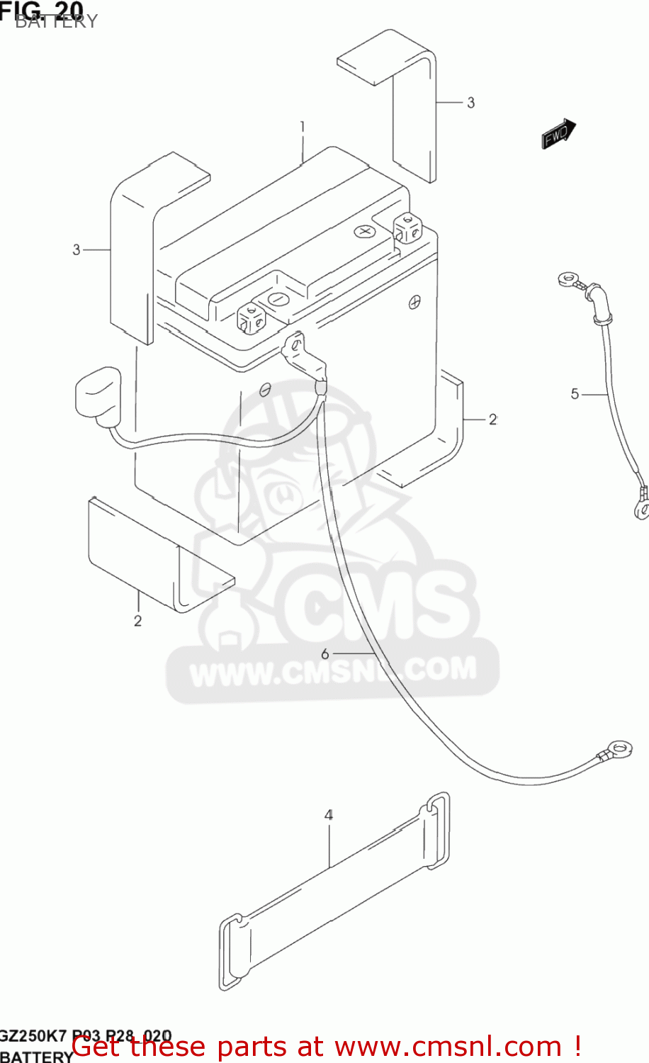 BATTERY GZ250 MARAUDER 2004 (K4) USA (E03)