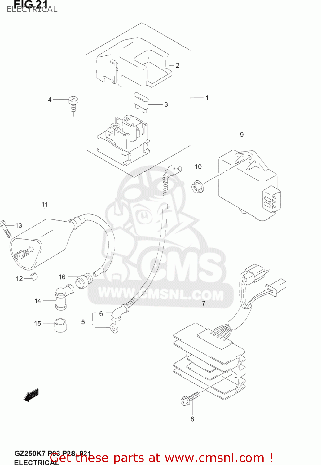 ELECTRICAL GZ250 MARAUDER 2004 (K4) USA (E03)