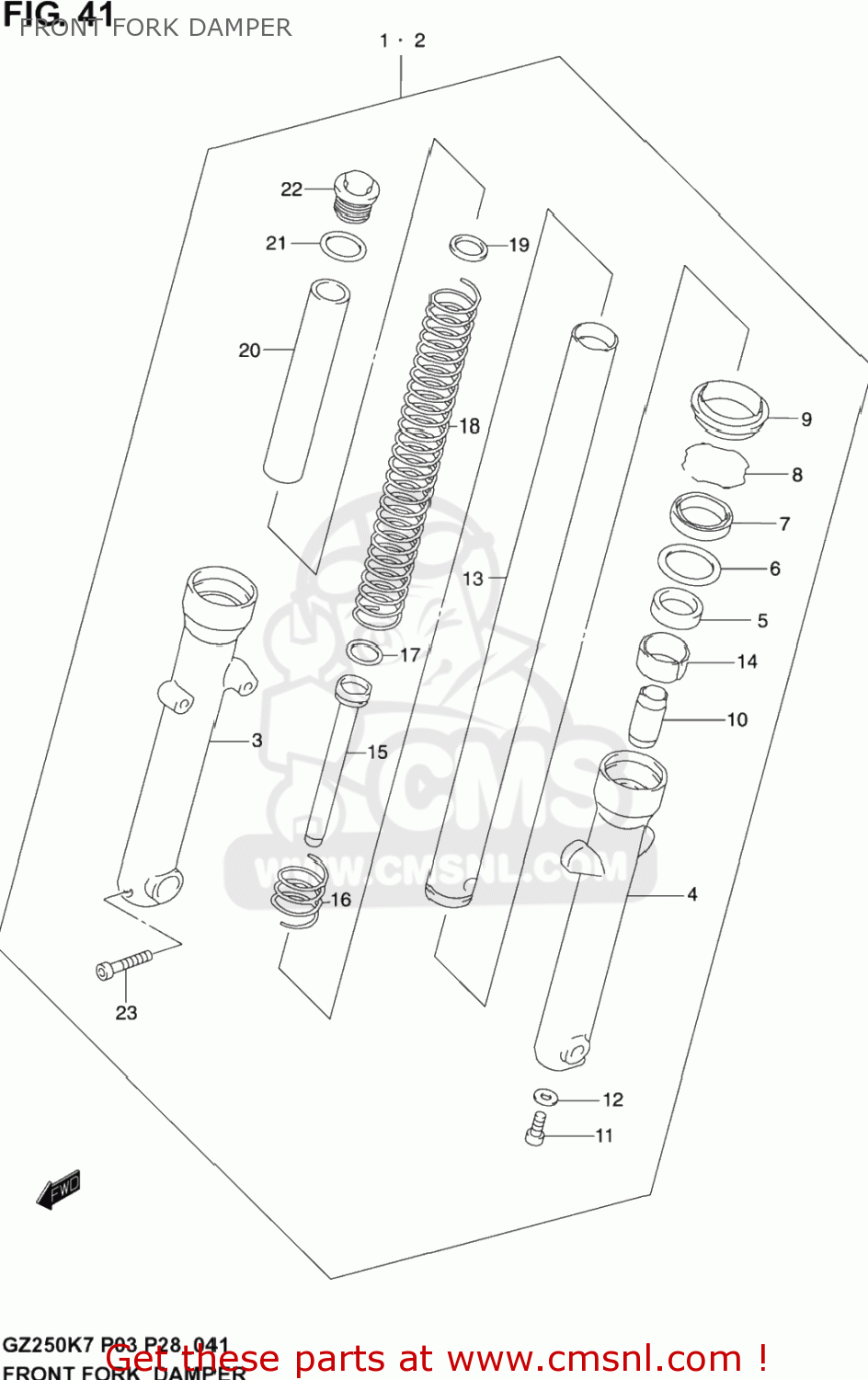 FRONT FORK DAMPER GZ250 MARAUDER 2004 (K4) USA (E03)