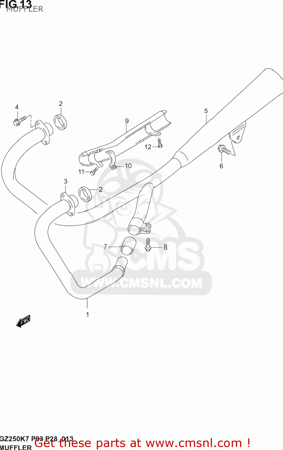 MUFFLER GZ250 MARAUDER 2004 (K4) USA (E03)
