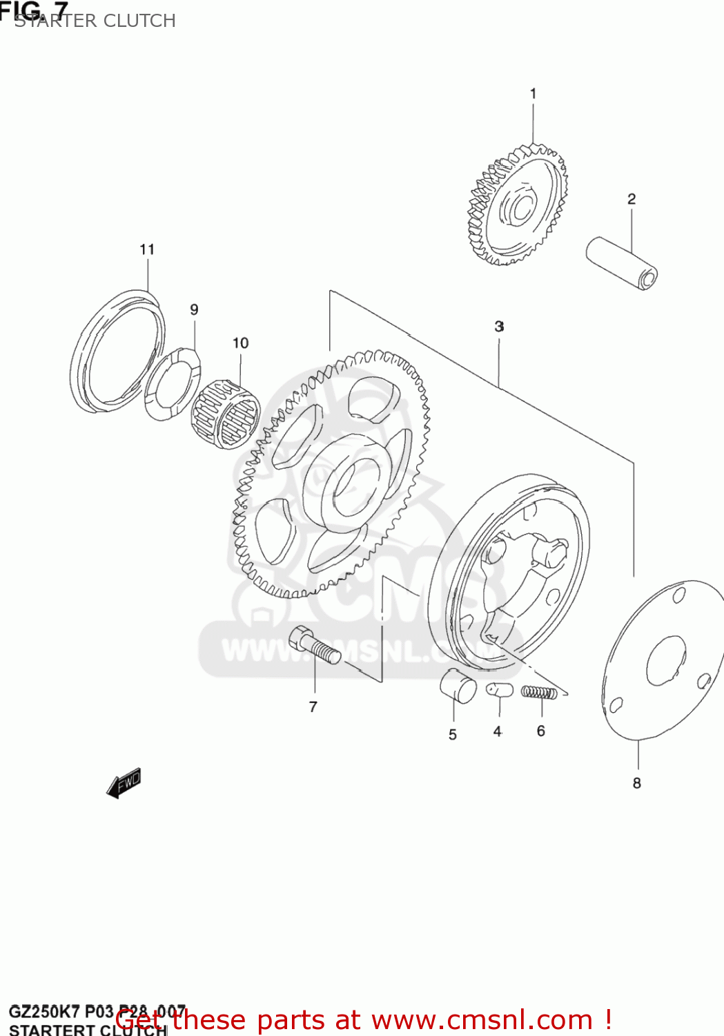 STARTER CLUTCH GZ250 MARAUDER 2004 (K4) USA (E03)