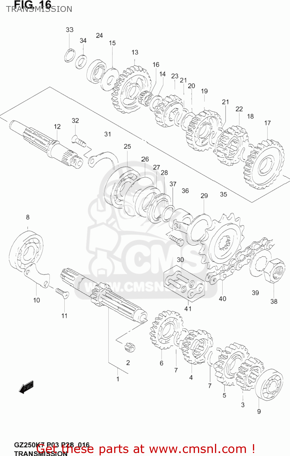 TRANSMISSION GZ250 MARAUDER 2004 (K4) USA (E03)