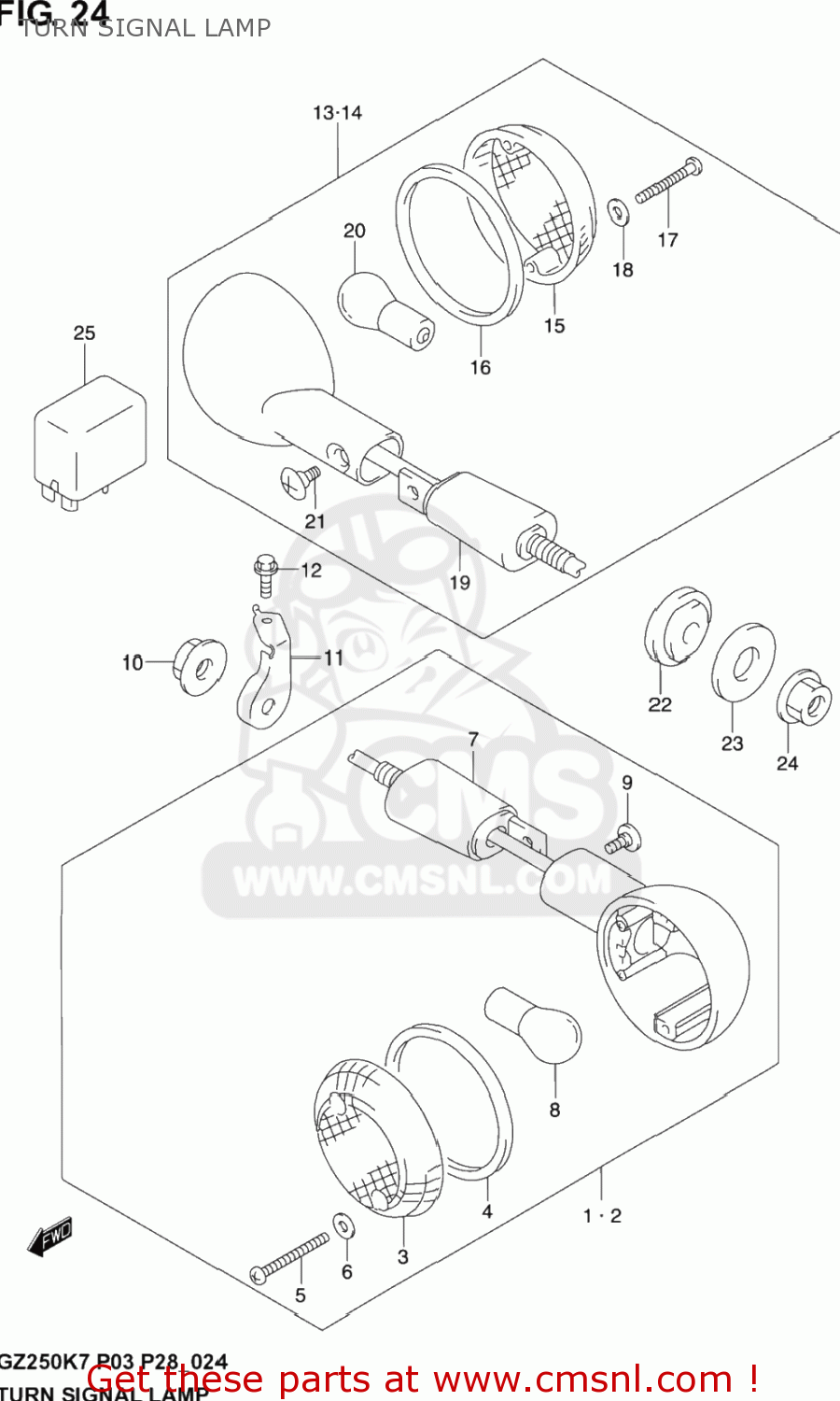 TURN SIGNAL LAMP GZ250 MARAUDER 2004 (K4) USA (E03)
