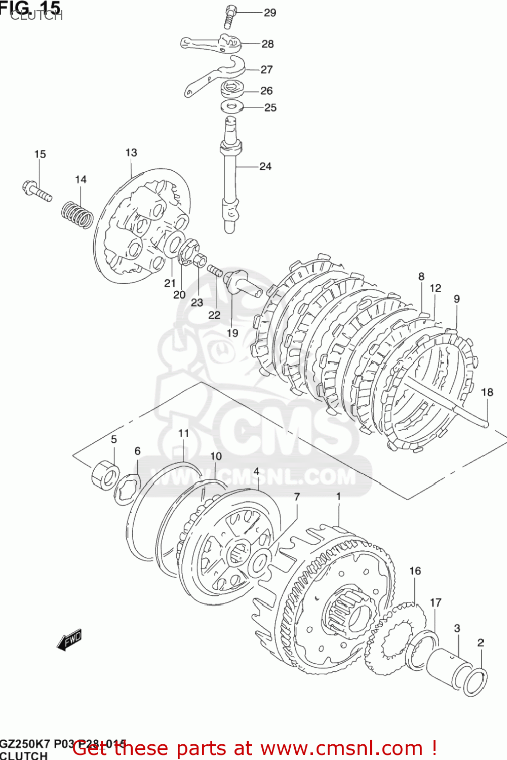 CLUTCH GZ250 MARAUDER 2005 (K5) USA (E03)