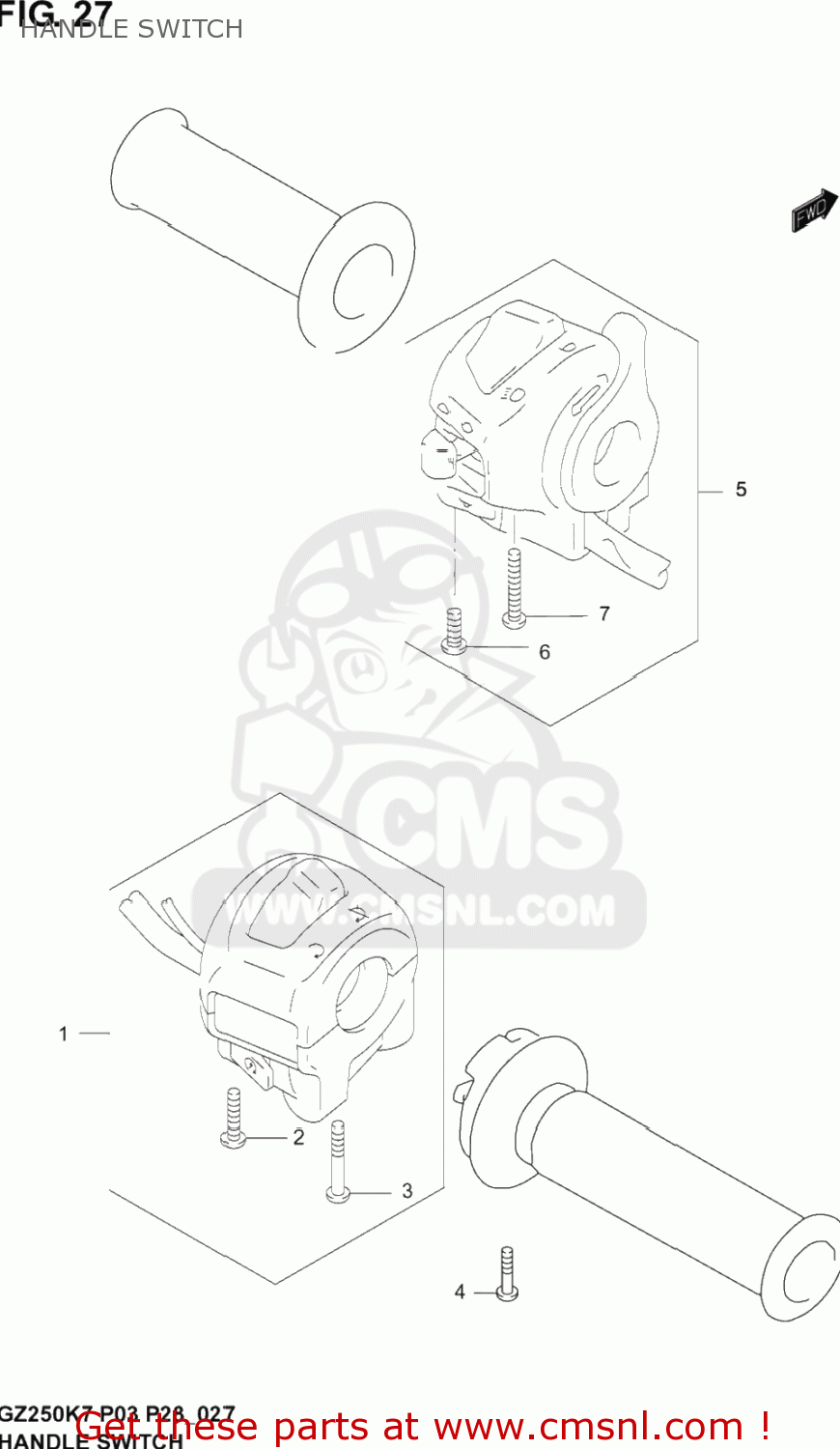 HANDLE SWITCH GZ250 MARAUDER 2005 (K5) USA (E03)