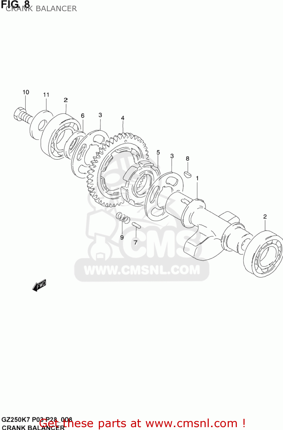 CRANK BALANCER GZ250 MARAUDER 2006 (K6) USA (E03)