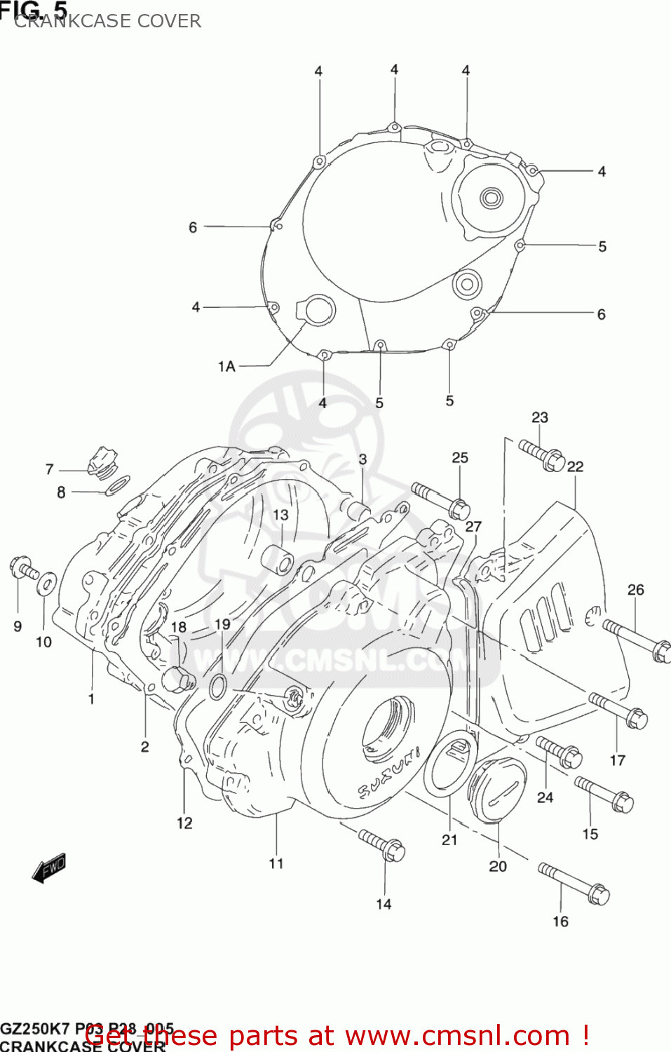 CRANKCASE COVER GZ250 MARAUDER 2006 (K6) USA (E03)