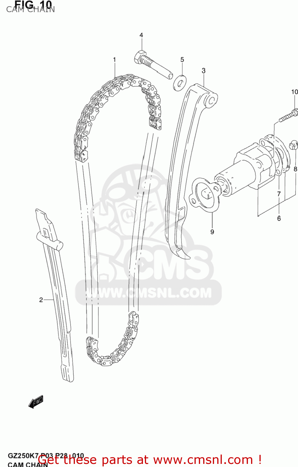 CAM CHAIN GZ250 MARAUDER 2007 (K7) USA (E03)