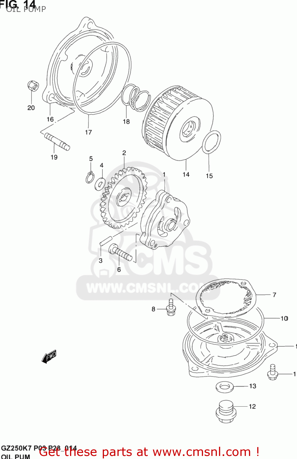 OIL PUMP GZ250 MARAUDER 2007 (K7) USA (E03)