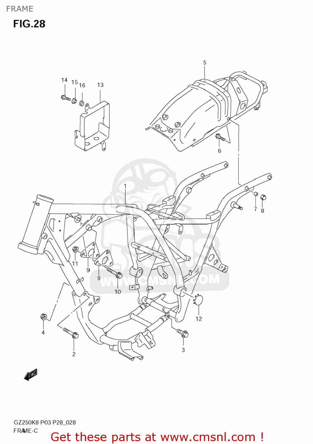 FRAME GZ250 MARAUDER 2008 (K8) USA (E03)