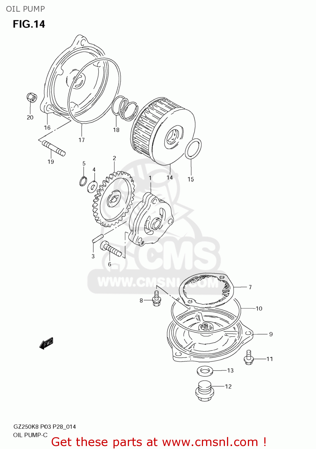 OIL PUMP GZ250 MARAUDER 2008 (K8) USA (E03)