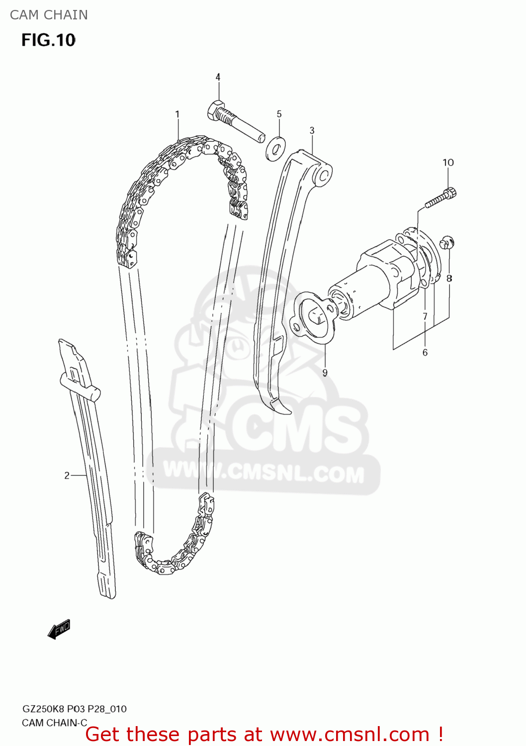CAM CHAIN GZ250 MARAUDER 2009 (K9) USA (E03)