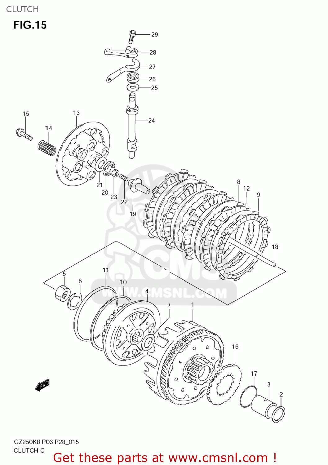 CLUTCH GZ250 MARAUDER 2009 (K9) USA (E03)