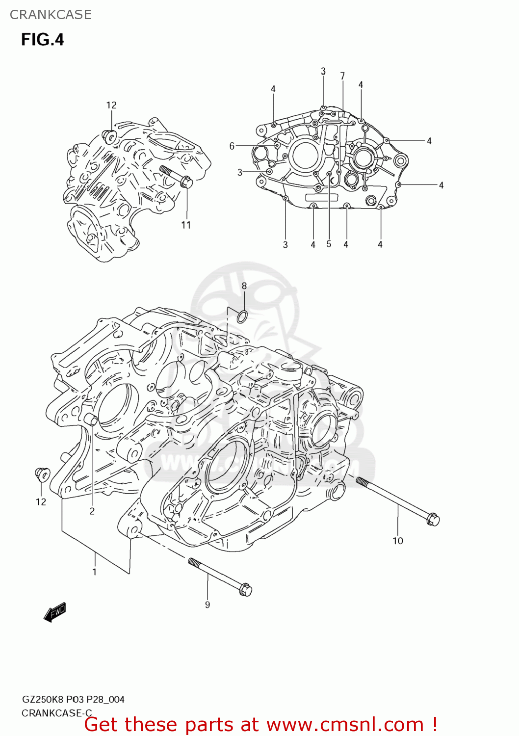CRANKCASE GZ250 MARAUDER 2009 (K9) USA (E03)