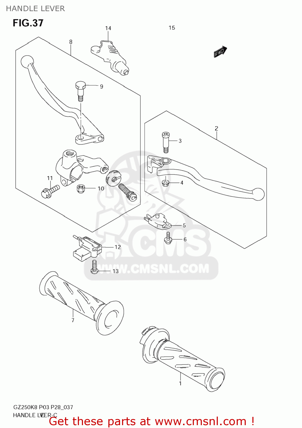 HANDLE LEVER GZ250 MARAUDER 2009 (K9) USA (E03)