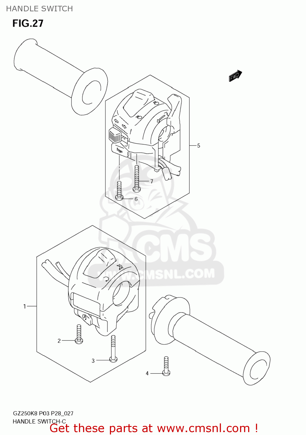 HANDLE SWITCH GZ250 MARAUDER 2009 (K9) USA (E03)