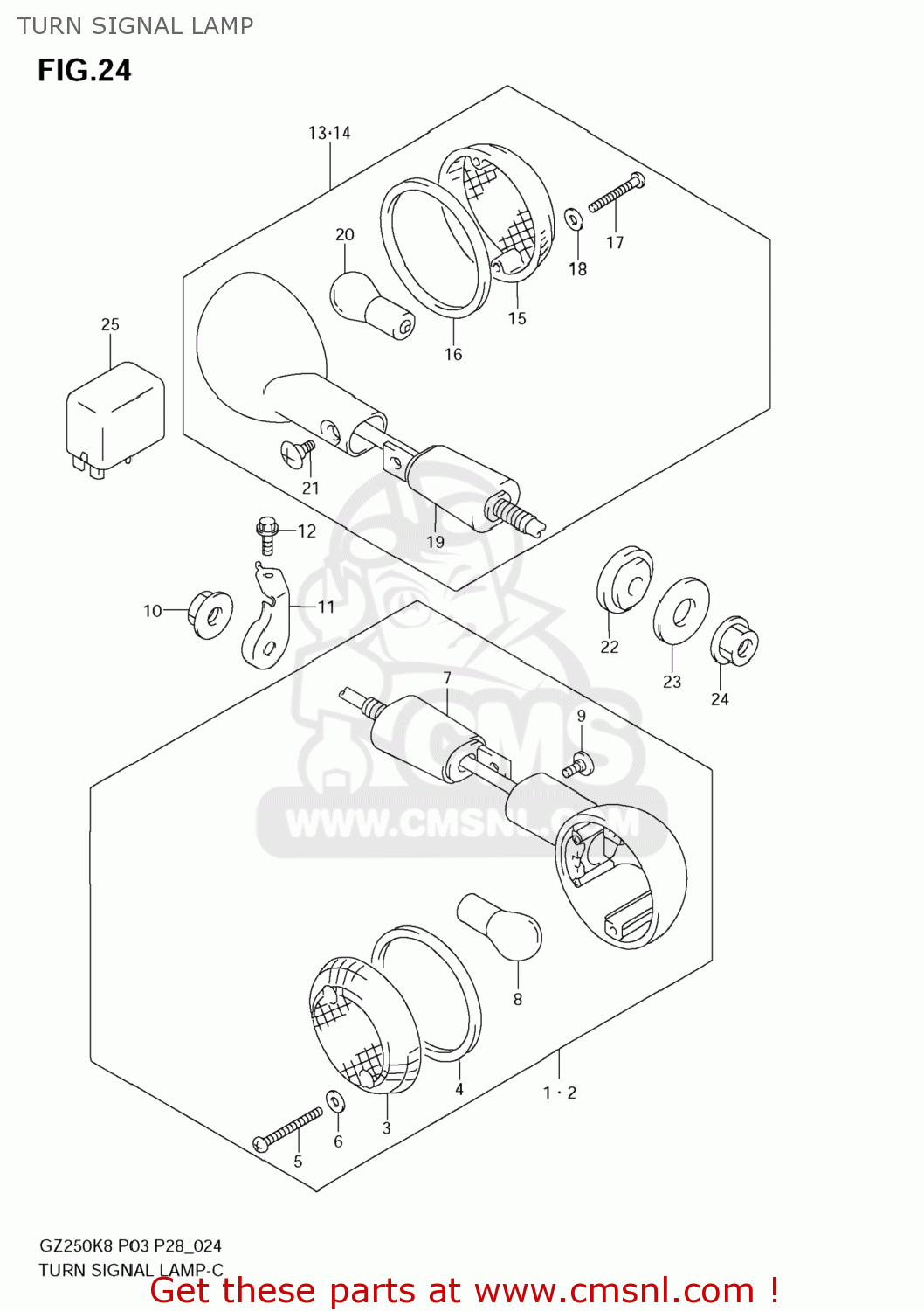TURN SIGNAL LAMP GZ250 MARAUDER 2009 (K9) USA (E03)