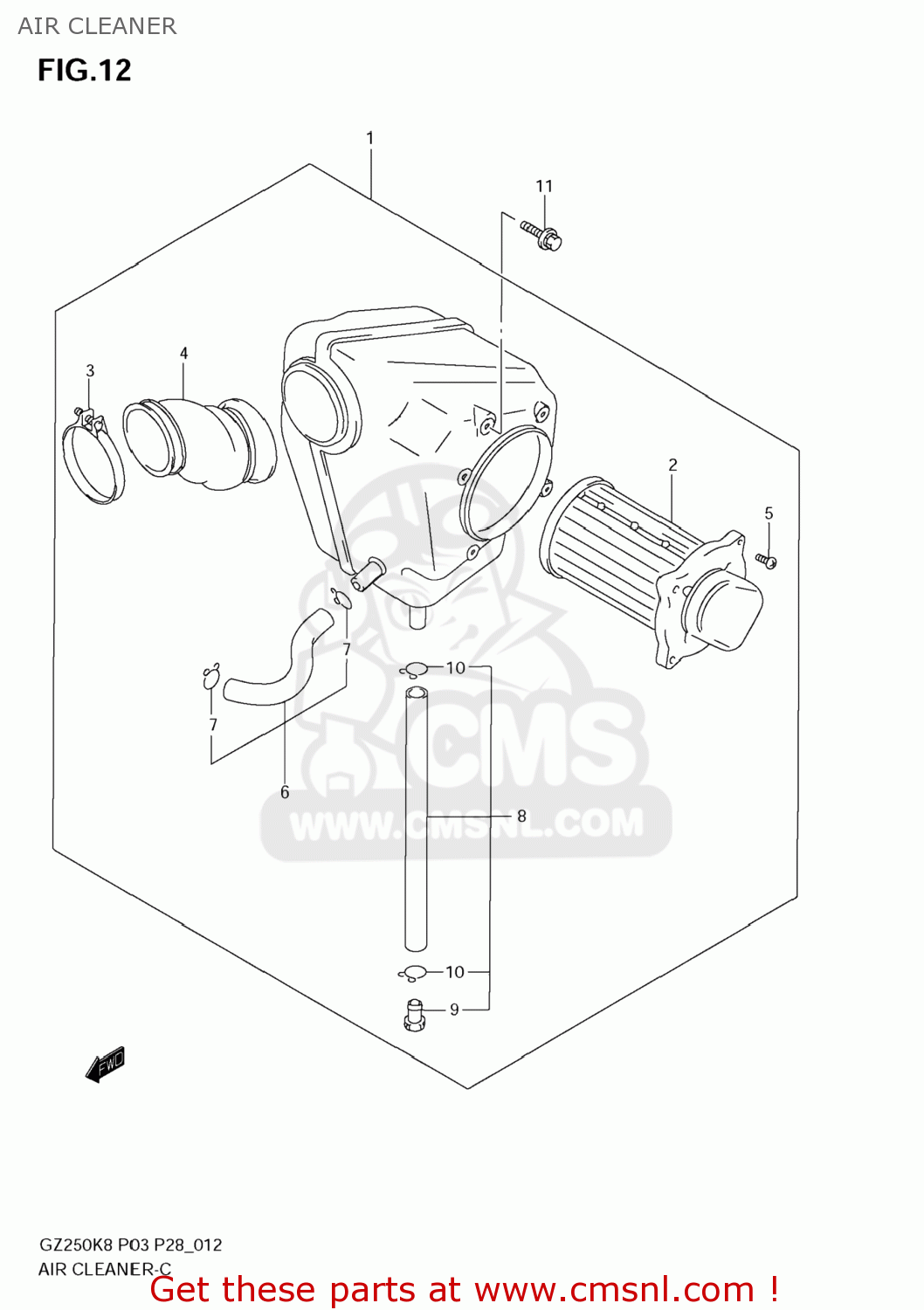 AIR CLEANER GZ250 MARAUDER 2010 (L0) USA (E03)