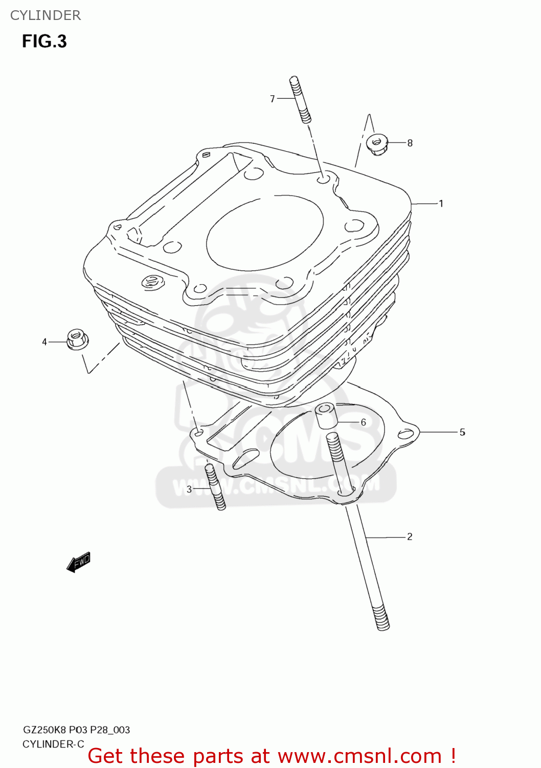 CYLINDER GZ250 MARAUDER 2010 (L0) USA (E03)