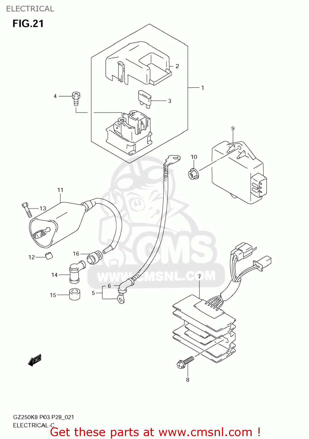 ELECTRICAL GZ250 MARAUDER 2010 (L0) USA (E03)