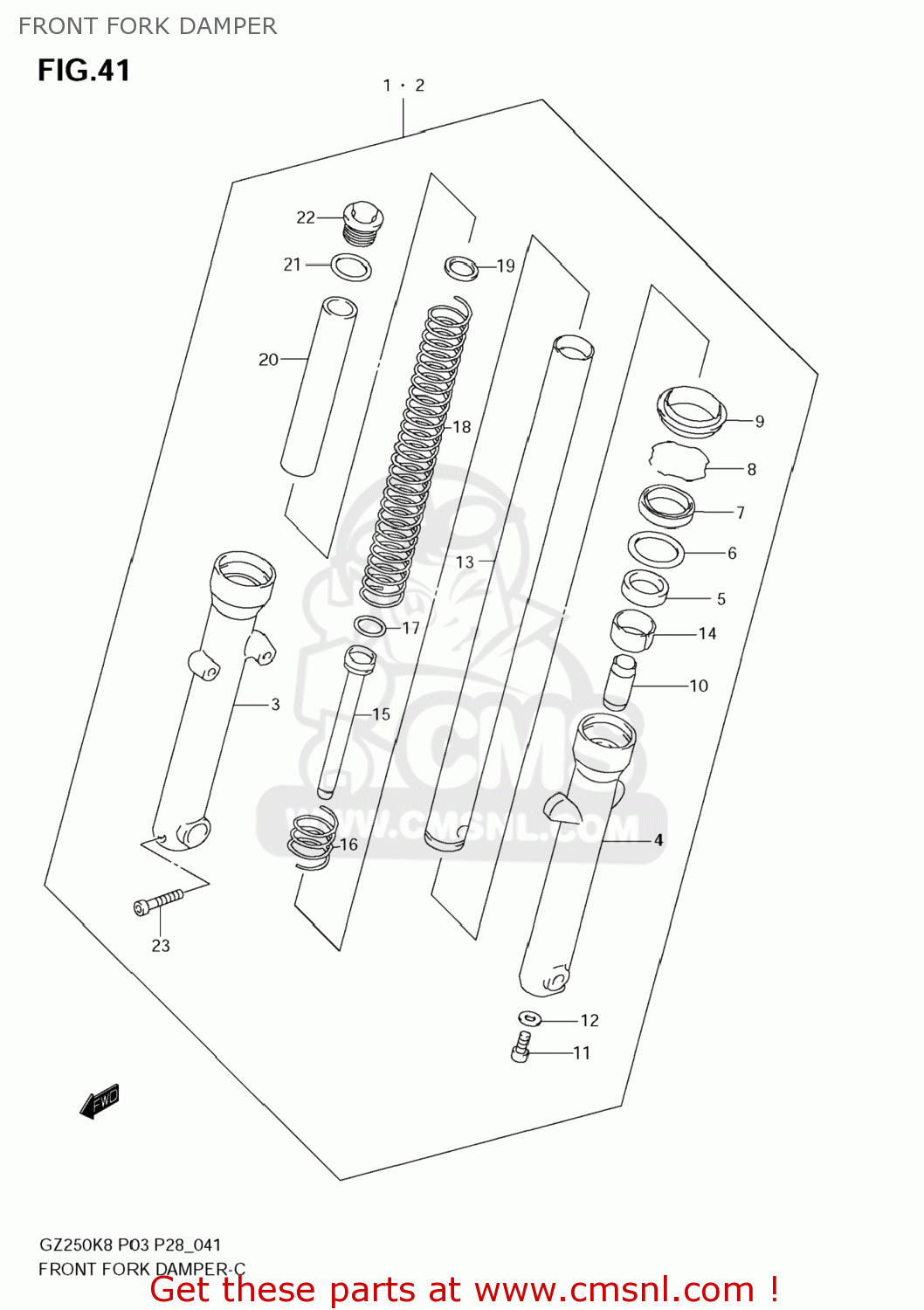 FRONT FORK DAMPER GZ250 MARAUDER 2010 (L0) USA (E03)