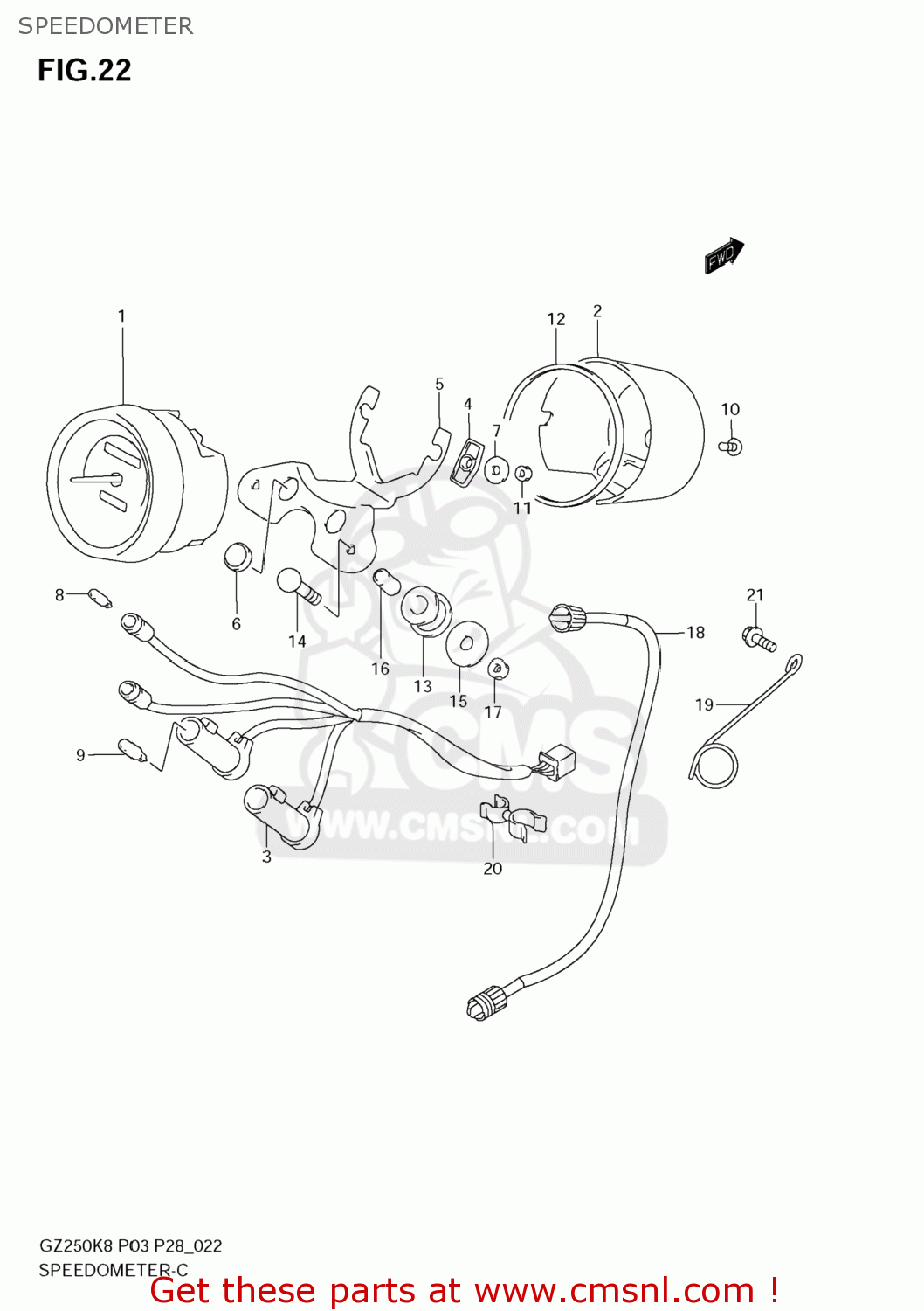 SPEEDOMETER GZ250 MARAUDER 2010 (L0) USA (E03)