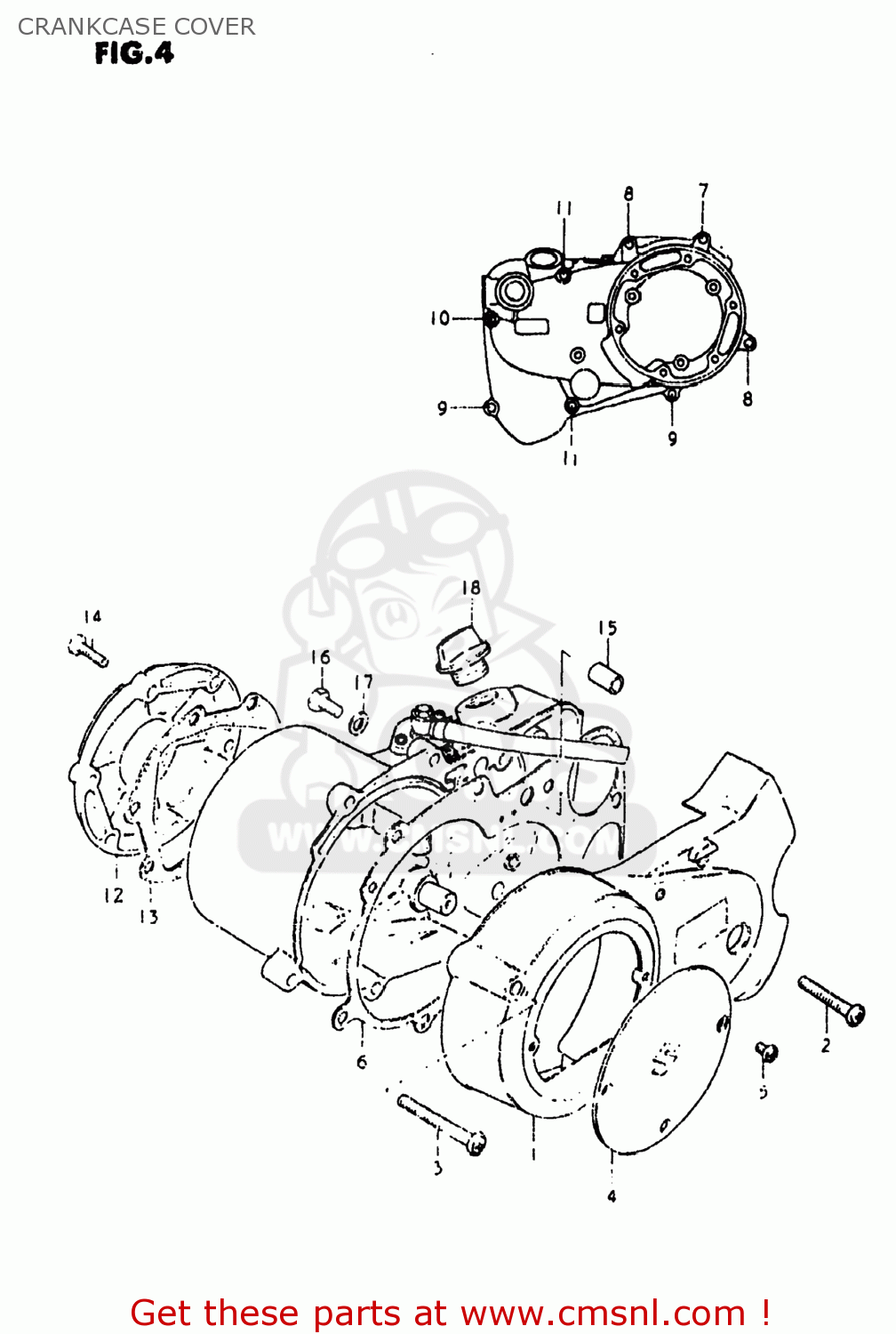 CRANKCASE COVER JR50 1978 (C) USA (E03)