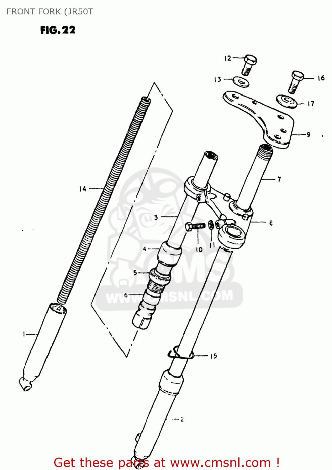 FRONT FORK (JR50T JR50 1978 (C) USA (E03)