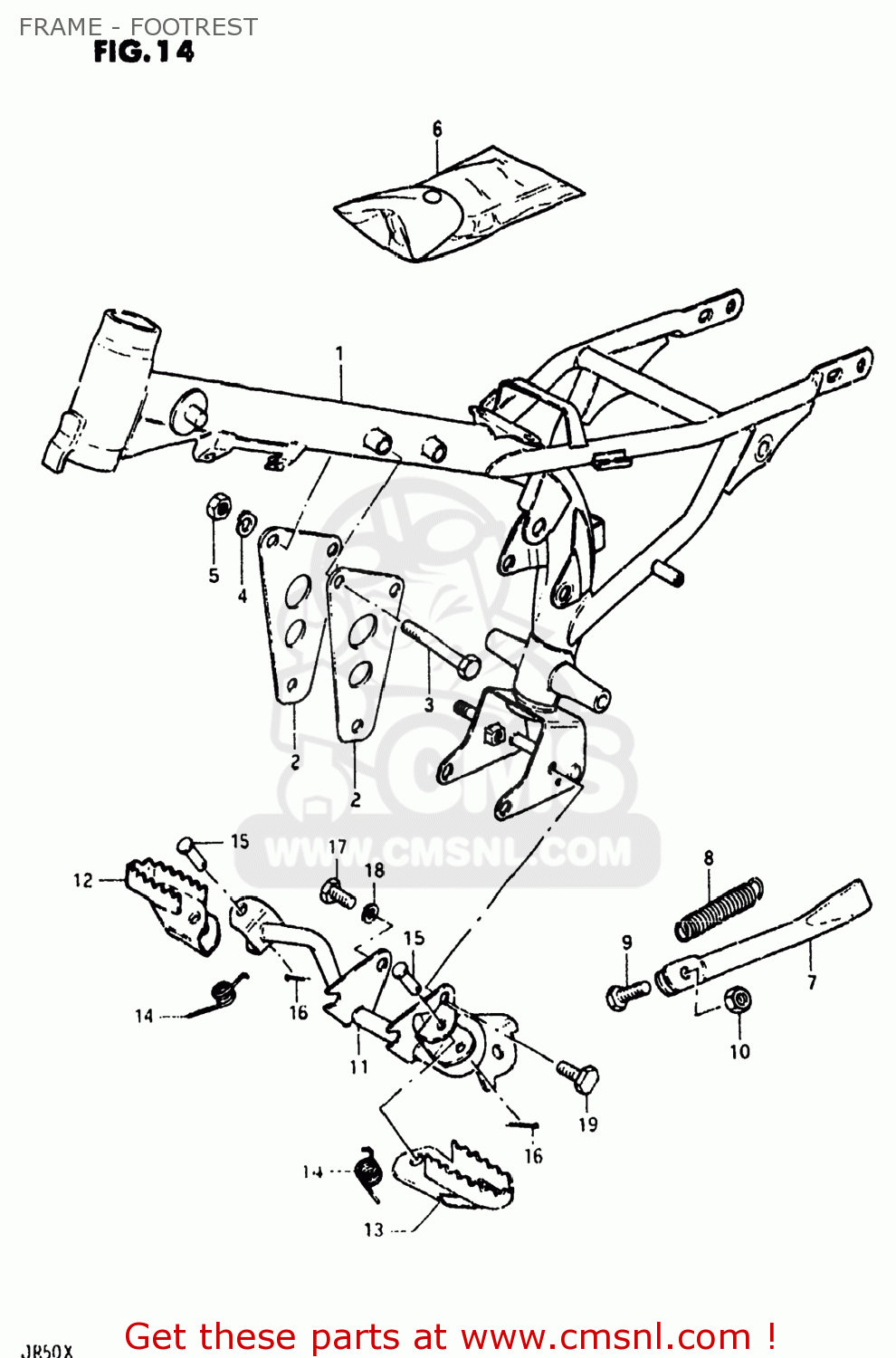 FRAME - FOOTREST JR50 1979 (N) USA (E03)
