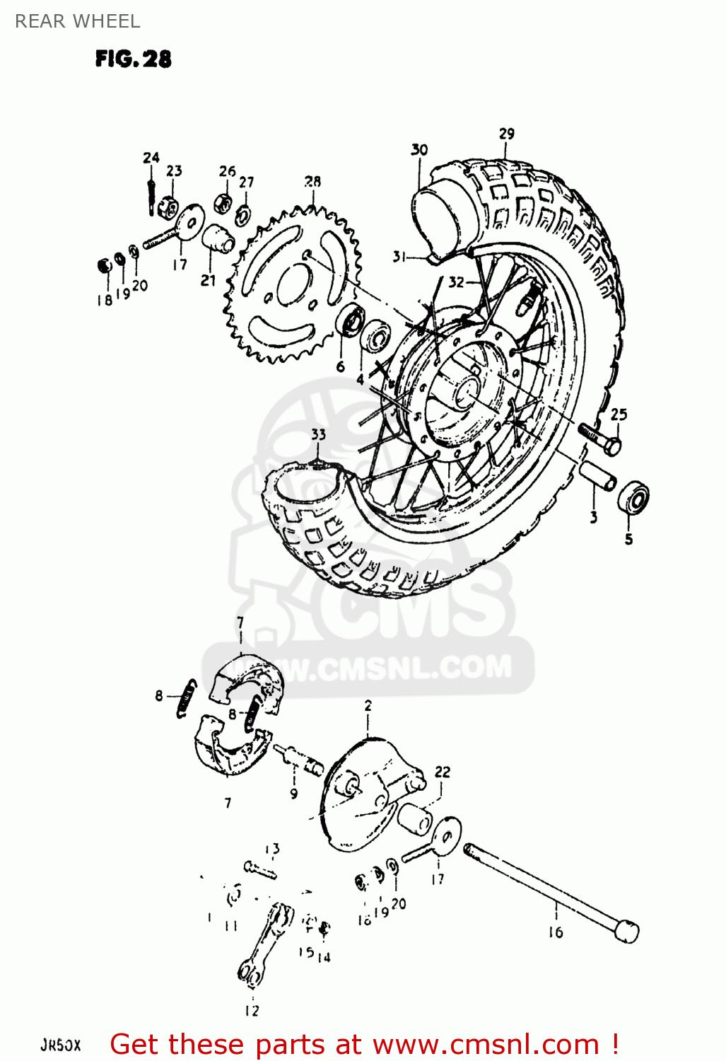 REAR WHEEL JR50 1980 (G) USA (E03)