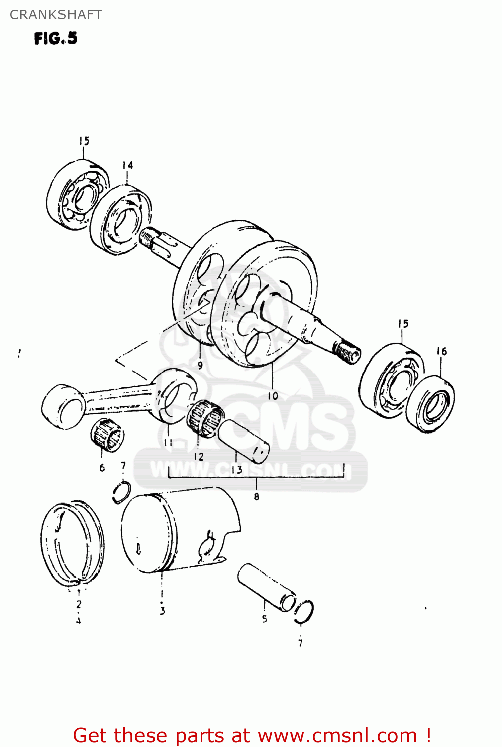 CRANKSHAFT JR50 1981 (X) USA (E03)