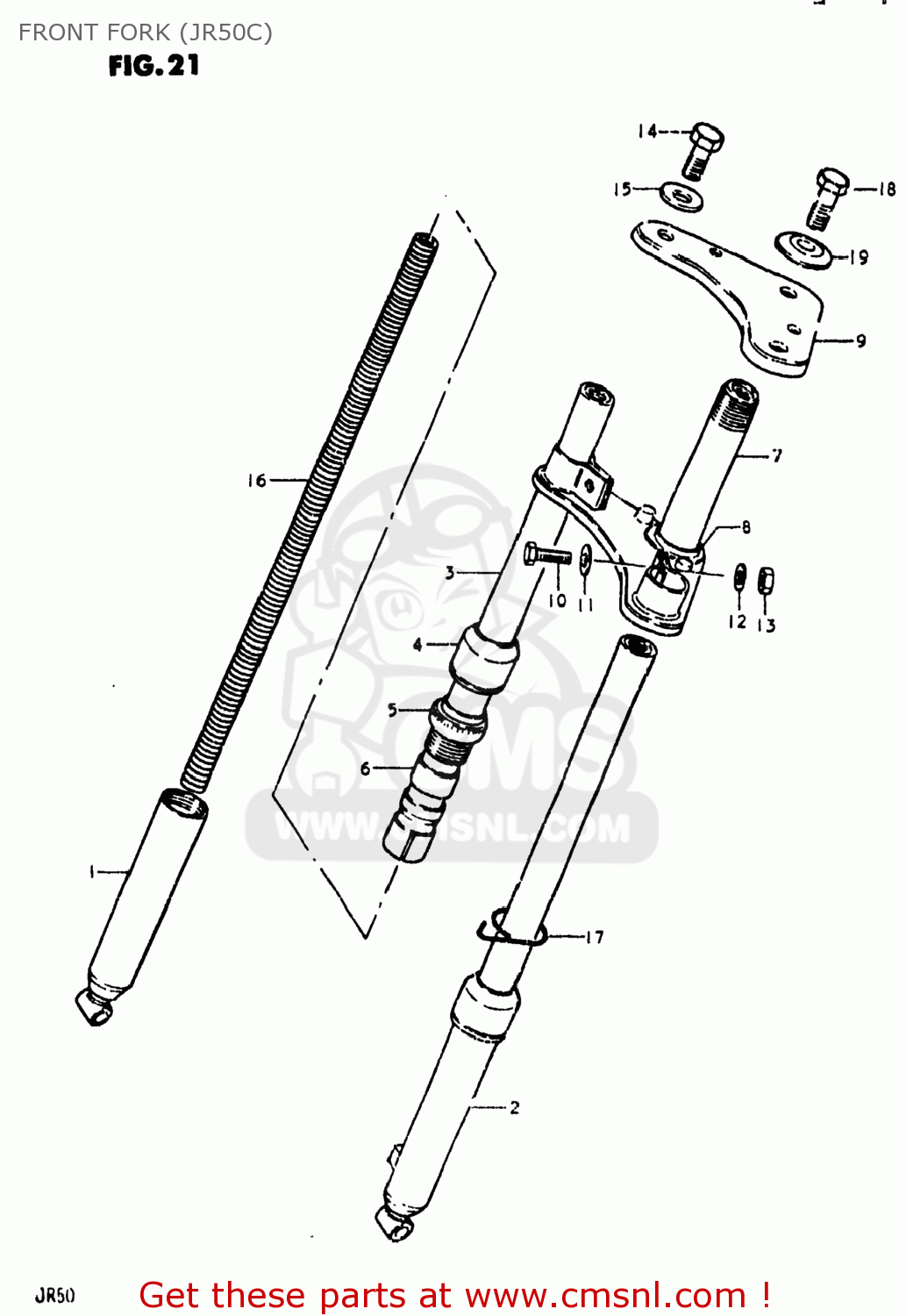 FRONT FORK (JR50C) JR50 1981 (X) USA (E03)