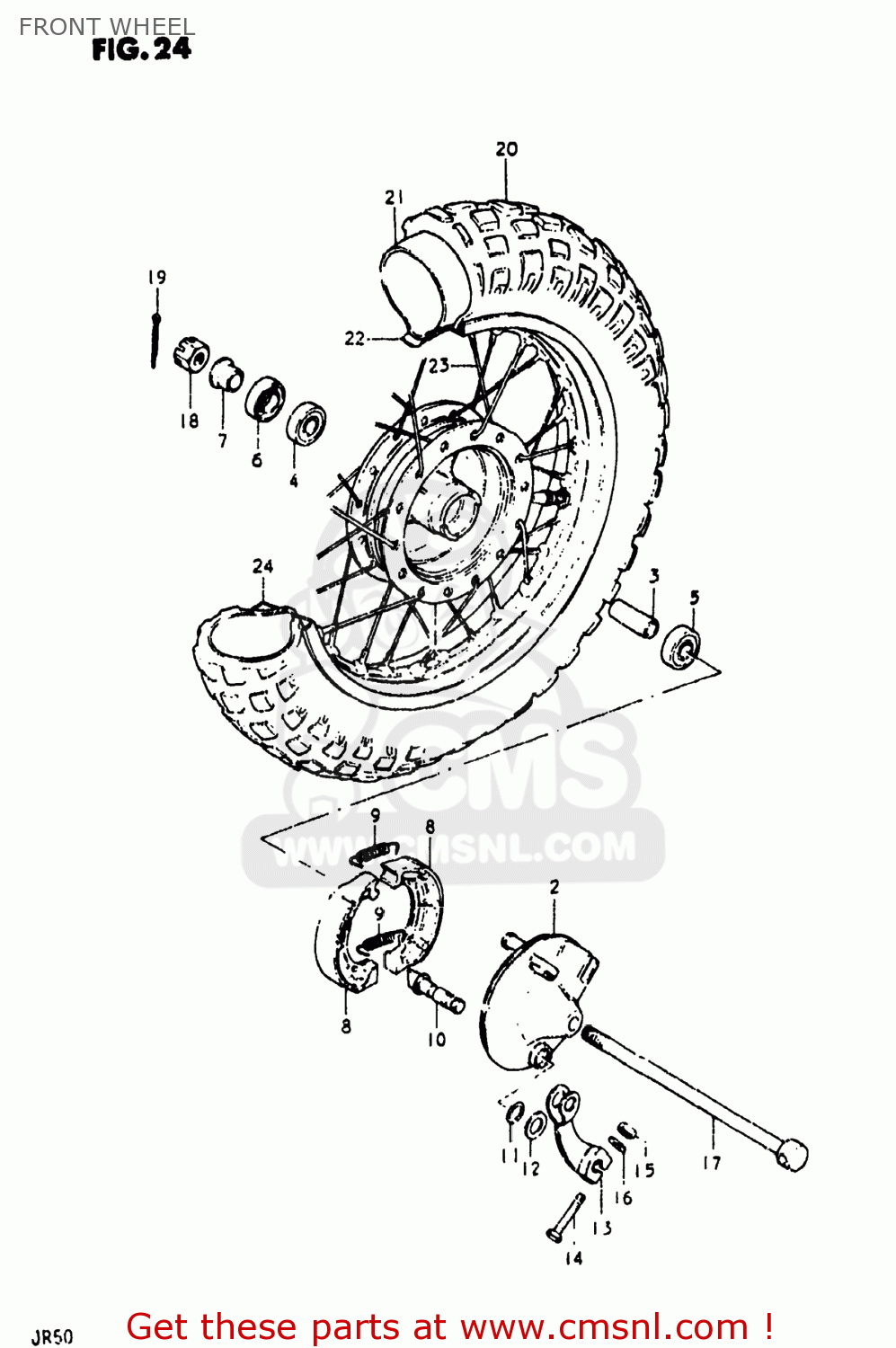 FRONT WHEEL JR50 1981 (X) USA (E03)