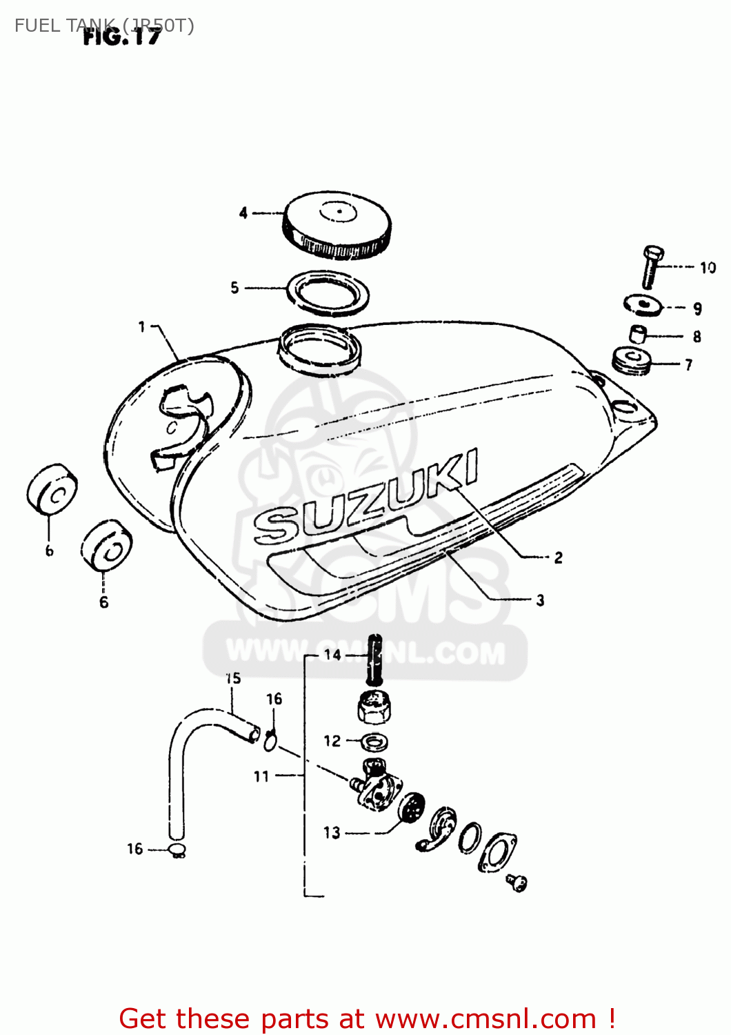 FUEL TANK (JR50T) JR50 1981 (X) USA (E03)