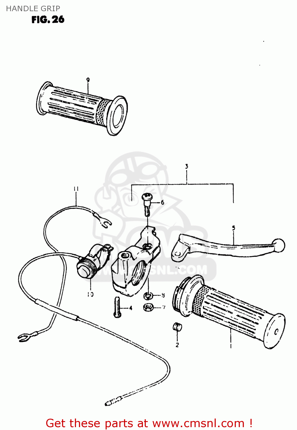 HANDLE GRIP JR50 1981 (X) USA (E03)