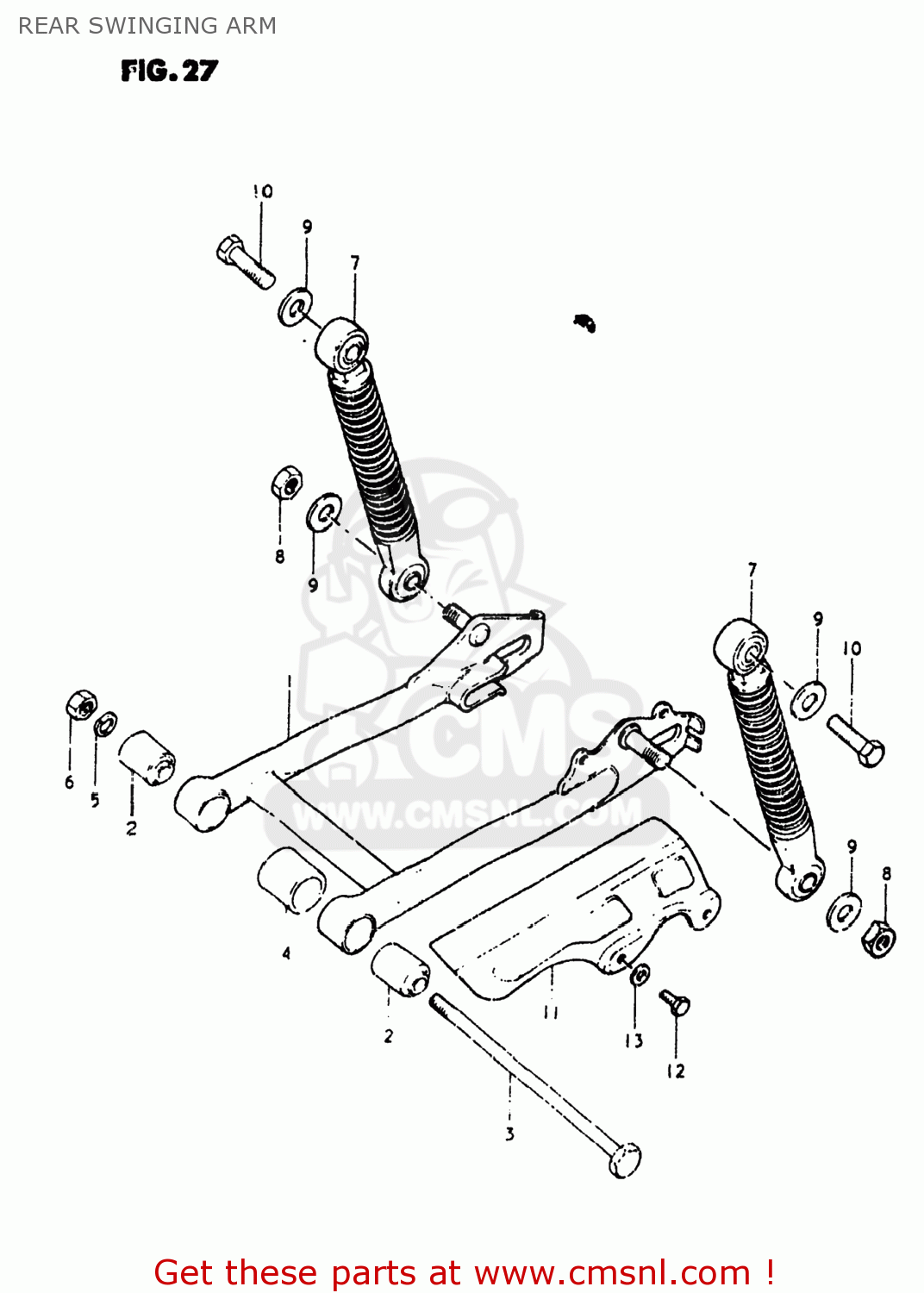 REAR SWINGING ARM JR50 1981 (X) USA (E03)