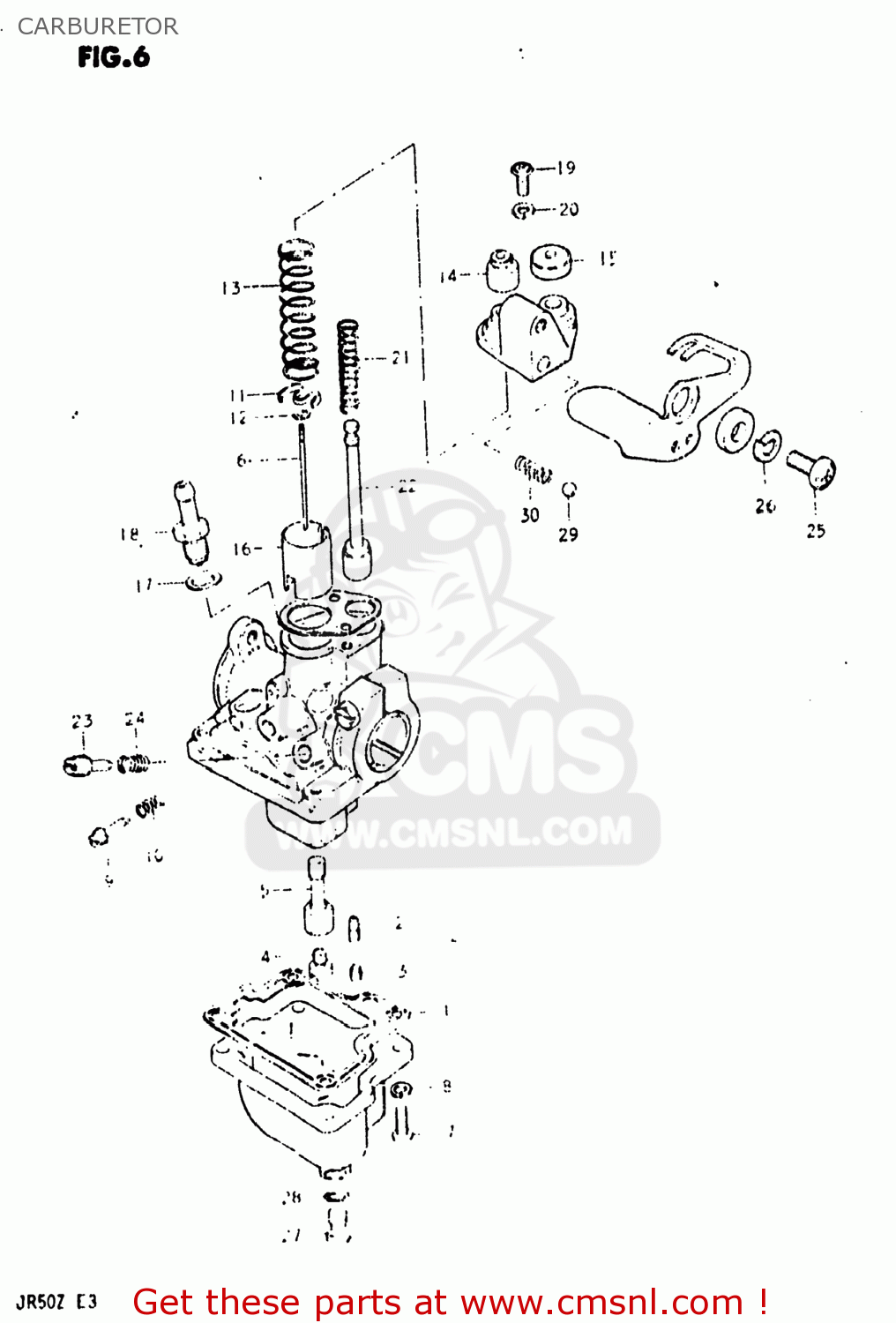 Suzuki JR50 1982 (Z) USA (E03) CARBURETOR - buy original CARBURETOR ...