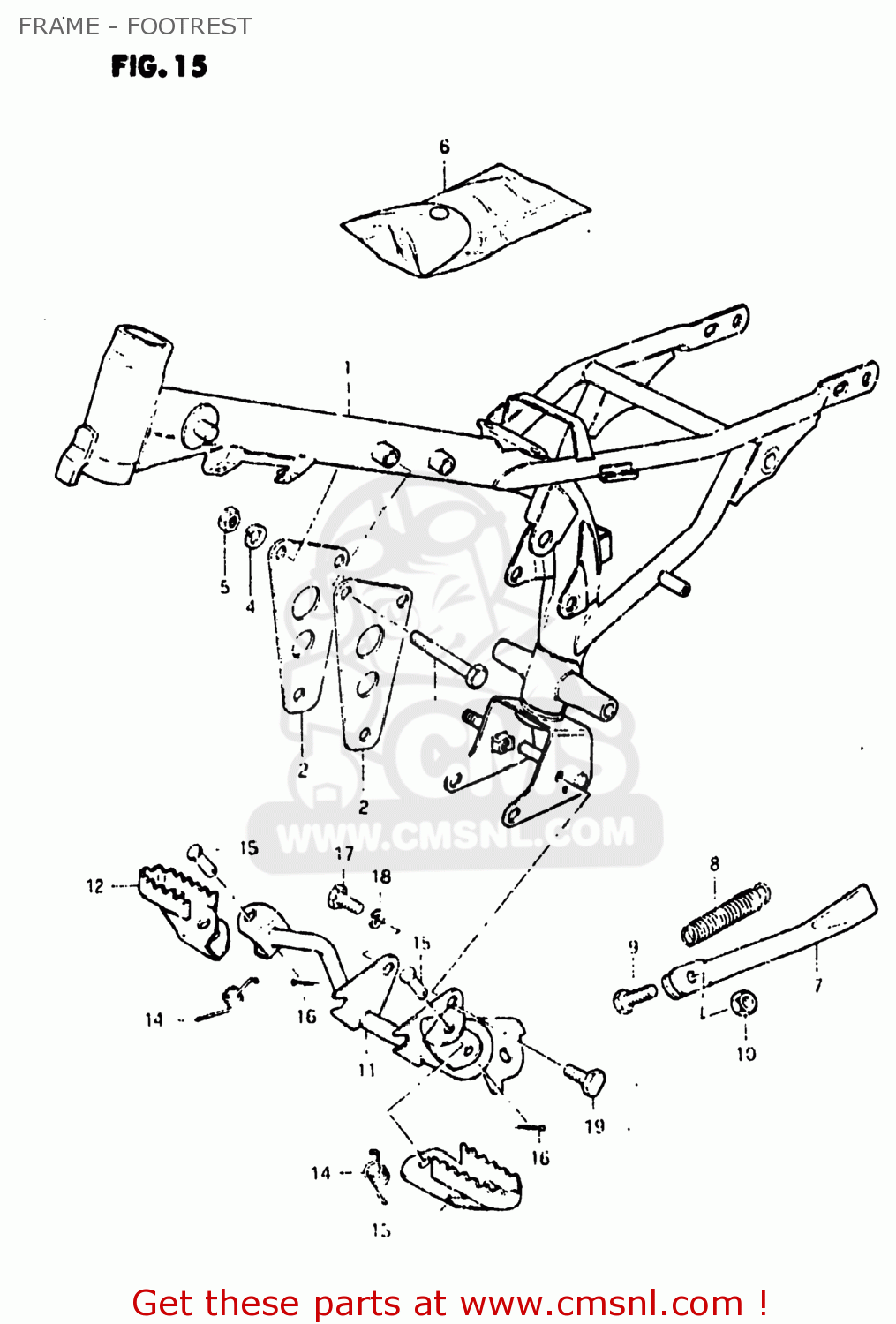 FRAME - FOOTREST JR50 1982 (Z) USA (E03)