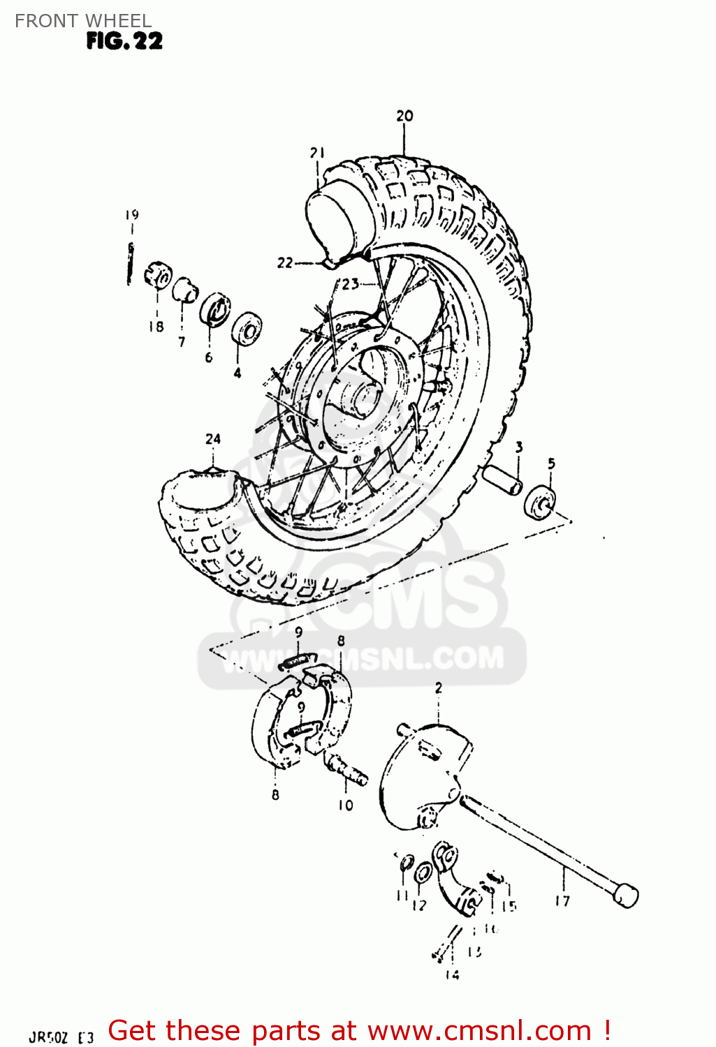 FRONT WHEEL JR50 1982 (Z) USA (E03)