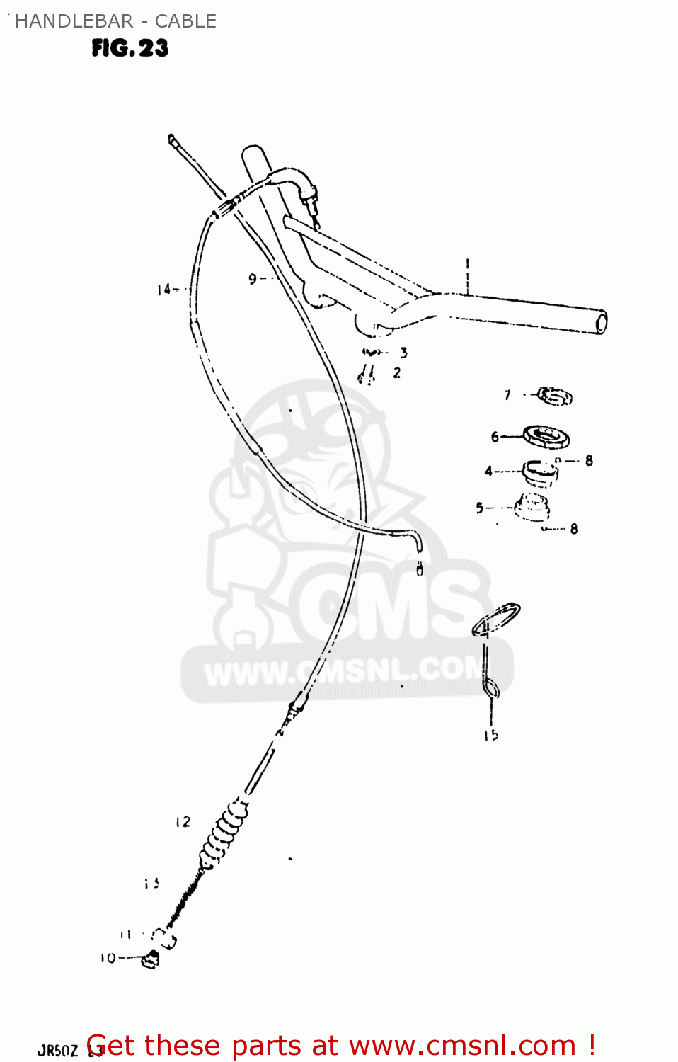 HANDLEBAR - CABLE JR50 1982 (Z) USA (E03)
