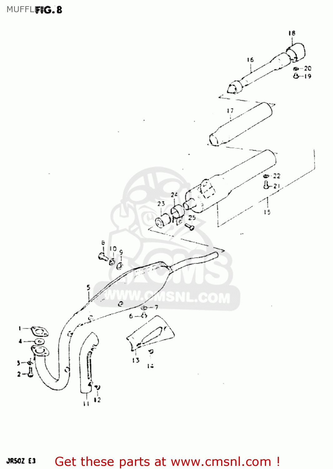 MUFFLER JR50 1982 (Z) USA (E03)
