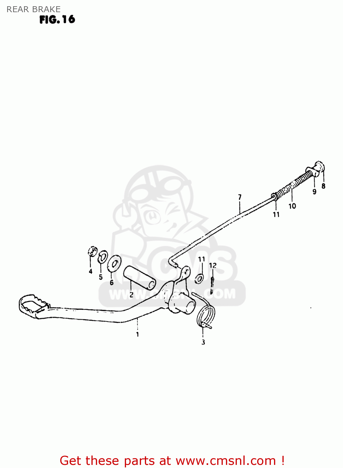 REAR BRAKE JR50 1982 (Z) USA (E03)