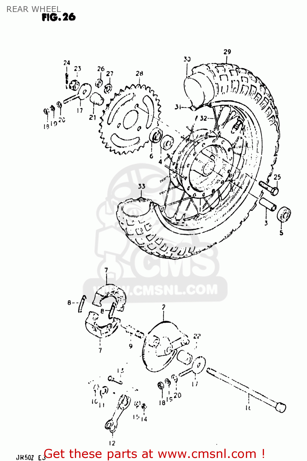 REAR WHEEL JR50 1982 (Z) USA (E03)