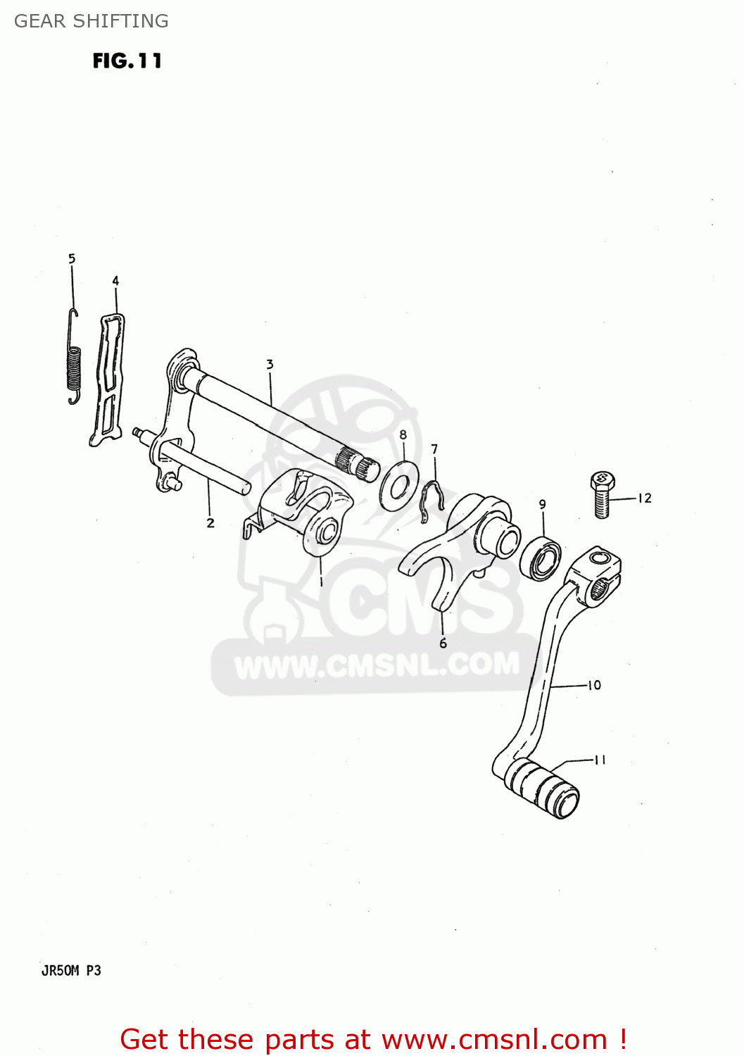 GEAR SHIFTING JR50 1985 (F) USA (E03)