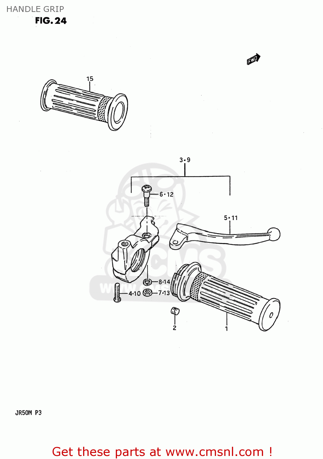HANDLE GRIP JR50 1985 (F) USA (E03)